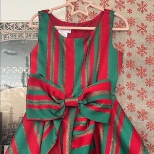 Bonnie Jean Red and Green Striped Formal Dress